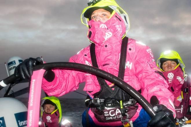 Onboard Team SCA - Liz Wardley at the helm - Leg five to Itajai -  Volvo Ocean Race 2015 © Anna-Lena Elled/Team SCA